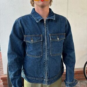 Stussy Dark Blue Denim Zip Jacket